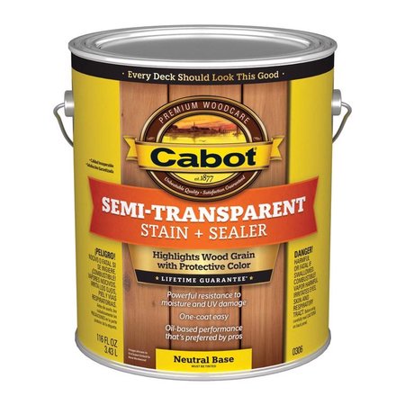 CABOT Semi-Transparent Tintable Neutral Base Oil-Based Stain and Sealer 1 gal 140.0000306.007